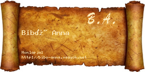 Bibó Anna névjegykártya