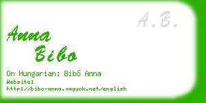 anna bibo business card